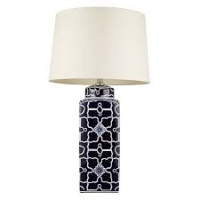 Buy John Lewis Emma Tile Ceramic Base Table Lamp Navy Blue Online At Johnlewis Com
