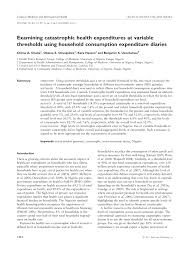 Catastrophic health insurance plans are designed for people who are under 30 or who meet hardship requirements. Pdf Examining Catastrophic Health Expenditures At Variable Thresholds Using Household Consumption Expenditure Diaries