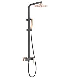 Quality means everything in a home. Shower Column Thermostatic Matt Black And Rose Gold Sweden Imex
