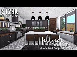 Black And White Modern House Bloxburg Hillside Modern Mansion Part2 Interior Roblox Bloxburg Gamingwithv Youtube In 2020 Tiny House Layout House Design Kitchen Modern Mansion Interior