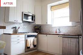 Before And After This Diyed Kitchen Will Never Go Out Of Style Contemporary Kitchen Cabinets Contemporary Kitchen Kitchen Design Open