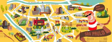 Sao Paulo Brazil By Rafael Fassimoto Illustrated Map Brazil Map Sao Paulo
