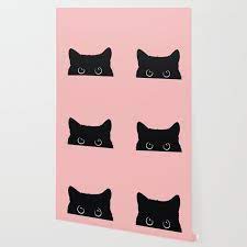 Black Cat Peel And Stick Wallpaper By Vitor7costa 2 X 8 Cat Wallpaper Black Cat Wallpaper
