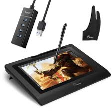 Parblo Coast 10 Graphic Tablets Digital Drawing Monitor With Battery Free Pen For Win Mac System Anti Fouling Glove As Gift Tablet Drawing Display
