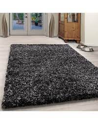 Shaggy hochflor langflor teppich sky einfarbig in grau. Wohnzimmer Teppich Shaggy Hochwertig Hochflor Grau Weiss Meliert Farbe Anthrazit Grosse 60x110 Cm