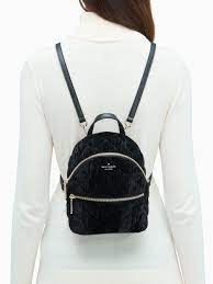 Kate Spade Natalia Crushed Velvet Mini Convertible Backpack In Black Lyst