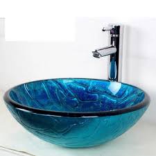 Wheat glass circular vessel bathroom sink (part number: A1 Simple And Stylish Various Bathroom Potted Tempered Glass Sink Blue Glass Washbasin Washroom Lo629333 Bathroom Sinks Aliexpress