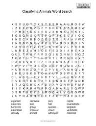 Word games such as word search puzzles and crosswords are excellent for children. Classifying Animals Science Word Search Teaching Squared