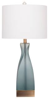 This glass table lamp in gorgeous gray makes coastal chic style a breeze. Anthea Table Lamp Frosted Blue Contemporary Table Lamps By Bassett Mirror Co Houzz