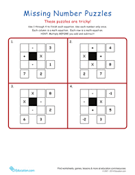 2nd grade math worksheets, pdf printables on: Printable 3rd Grade Math Puzzles Education Com