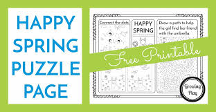 If you like puzzle pages like these, you might also like our spring word puzzles for kids and our spring hidden pictures printable preschool worksheets. Happy Spring Puzzle Page Free Printable Growing Play