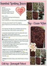 Sambal Lenting Jawa Masakan Memasak