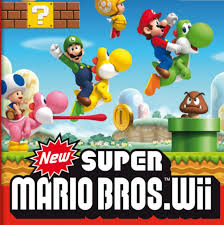 The lettering for the super mario logo is very similar to a font named super mario 256 by fsuarez913. New Super Mario Bros Wii Schriftart
