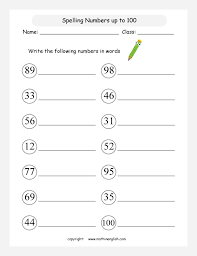 Spell And Write Number Words Of Numbers Up To 100 Number Words Worksheets Writing Numbers Number Words