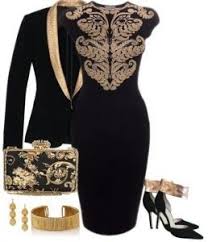 Black And Gold Outfits For Ladies Pin On My Dresses
