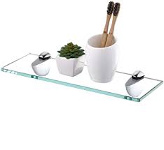 Unlike complicated floor storage racks, the shelves are. Kes Glass Shelf Bathroom Shelf Wall Mounted 8mm Extra Thick Shower Tempered Glass Rectangular Polished Chrome Bracket 35cm Bgs3200s35 Amazon Co Uk Kitchen Home