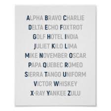 Calls may be monitored and recorded for security and training purposes. Phonetic Alphabet Posters Prints Zazzle Uk