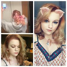 As your hair grows out, your dark section will overtake your light section until you eventually can chop all the bleached bits off. 6 Months Grown Out It Was Previously A Fuchsia Orchid Mix Incorporating My Natural Red Roots My Stylist Blended Them Into A Peachy Blonde Ombre And I Feel Just Peachy About It Fancyfollicles