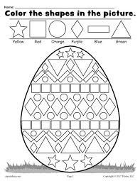 Easter Egg Shapes Worksheet Coloring Page Easter Worksheets Easter Math Easter Math Worksheets