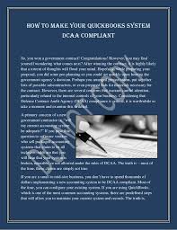 How To Make Your Quickbooks System Dcaa Compliant