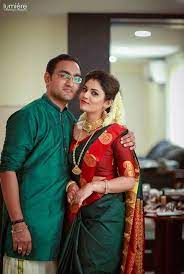 Matching The Groom S Shirt With The Bride S Saree Engagement Saree Couple Dress Kerala Wedding Saree