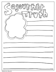 Students write a free response on notebook paper in class, covering the full front page. Sojourner Truth Coloring Pages Classroom Doodles