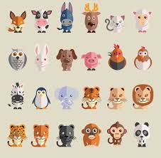 Cute Cartoon Animals Free Icons Vector Animal Icons Free Download Animal Design Animal Flats Animal Icon