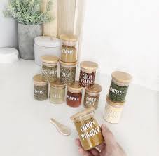 Herb Spice Jars Small 75ml Spice Jars Kitchen Jars Glass Spice Jars