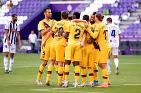«барселона» переиграла «вальядолид» в чемпионате испании и всего на одно очко отстает от «атлетико» в турнирной таблице. Real Valladolid Vs Barcelona La Liga Final Score 0 1 Barca Dominate First Half Suffer In Second Win On The Road Barca Blaugranes