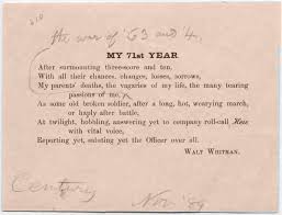 On His Birthday A Short And Sweet Walt Whitman Poem About Being 71 Walt Whitman Poems Whitman Poems Walt Whitman