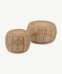 Wicker and wood trunk coffee table. Omaha Nesting Coffee Tables Natural Rattan Made Com