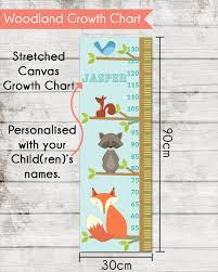 Personalised Woodland Stretched Canvas Growth Height
