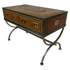 A beautiful base of wood with smoldering legs adds a unique style. Leather Trunk Coffee Tables 12 For Sale On 1stdibs