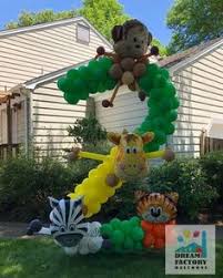 Jungle theme party supplies & tableware set (192 pieces) | serves 20 guests | complete safari / tropical birthday decoration set with plates, spoons, forks, napkins, animal shaped foil balloons, white & green balloons, photo props, palm leaves, happy birthday banner and much much more!!! 75 Safari Jungle Ideas In 2021 Balloon Decorations Balloons Jungle Theme Birthday