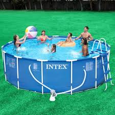 Walmart Intex 15 X 48 Metal Frame Above Ground Swimming Pool Easy Set Pools Above Ground Swimming Pools Swimming Pools