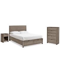 How to build a queen bed frame with a lot of storage. Furniture Tribeca Storage Bedroom Furniture 3 Pc Set Queen Bed Chest Nightstand Created For Macy S Reviews Furniture Macy S