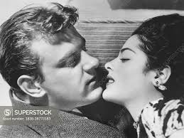 James Arness, Yvette Duguay, on-set of the Film, "The People Against  O'Hara", MGM, 1951