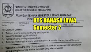 Kunci jawaban soal ulangan akhir semester 2 bahasa jawa kelas 5 sd. Soal Uts Pts Bahasa Jawa Kelas 2 Semester 2 Sd Mi Tahun Ajaran 2019 2020 Sekolah Dasar Islam