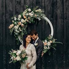 Stunning Boho Wedding With Floral Ring Ceremony Backdrop At Barn Wedding In Danville Ky Barn Wedding Boho Wedding Barn Wedding Decorations