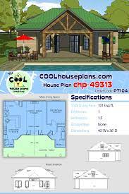 This charming pool house offers a large covered porch with an optional grilling area, plenty of. Small Home Plan Or Guest House At Cool House Plans Pool House Plans Guest House Plans Lake House Plans