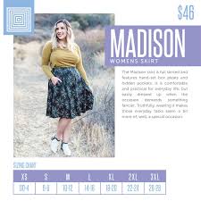 Womens Lularoe Madison Skirt Size Chart Including 2018