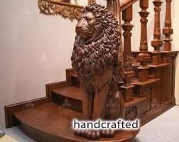 Wood Table Legs Lion Head And Paw Set Of 4 Etsy In 2020 Wood Table Legs Table Legs Oak Newel Post
