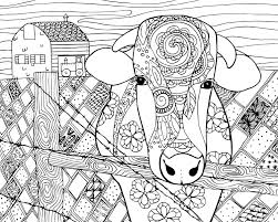 Cow coloring pages is a collection of pet images that many appreciate for their fresh milk, cheese, sour cream, cream and cottage cheese. Cow Coloring Page For Grown Ups Cow Coloring Pages Abstract Coloring Pages Farm Coloring Pages