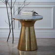 Marble Topped Pedestal Side Table White Marble Antique Brass Pedestal Side Table Pedestal Coffee Table White Marble Side Table