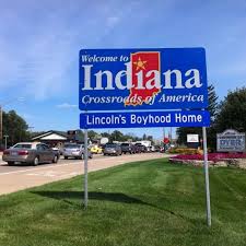 Photo about the welcome to indiana sign on the expressway crossing over from illinois to indiana. Illinois Indiana State Line Border Crossing