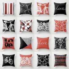 Black White Terracotta Red Throw Pillow Mix And Match Indoor Etsy Red Throw Pillows Throw Pillows Black White Terracotta