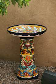 Modern Era Talavera Mexican Pottery Birdbath Bought H E B Food Stores 50 Mexican Pottery Talavera Pottery Pottery