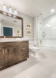 The bathroom are tiled with hex marble tile on the floor and herringbone marble tiles in the shower. Custom Bathroom Design Interior Design Transitional Bathroom Chicago By Katharine Andrews Interiors Llc