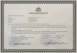 Pakta integritas ppg terbaru ini dibuat dengan menggunakan format word sehingga dapat bapak/ibu guru edit dengan mudah. Pakta Integritas Polres Jember