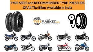 indian bike tyre sizes and their recommended tyre pressure